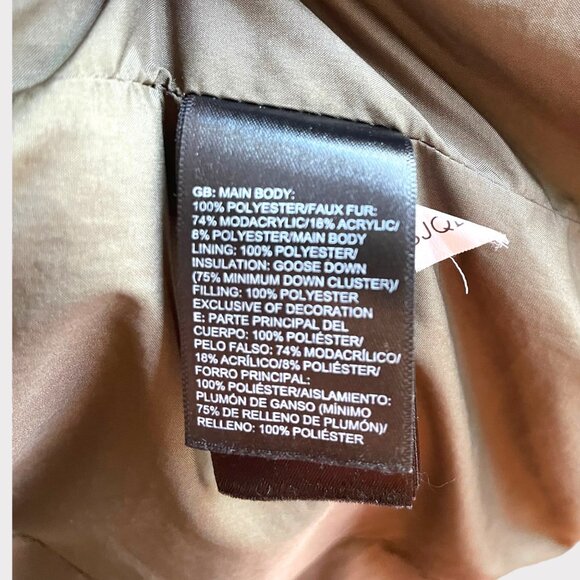 The North Face 550 Size S Olive Green Quilted Goose Down Fur Trim Hood Jacket - Picture 3 of 14